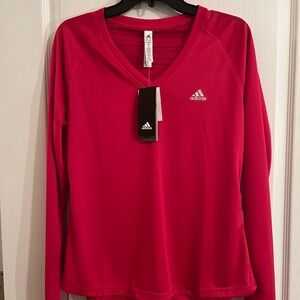 Adidas Women's Red Long Sleeve Top (New)